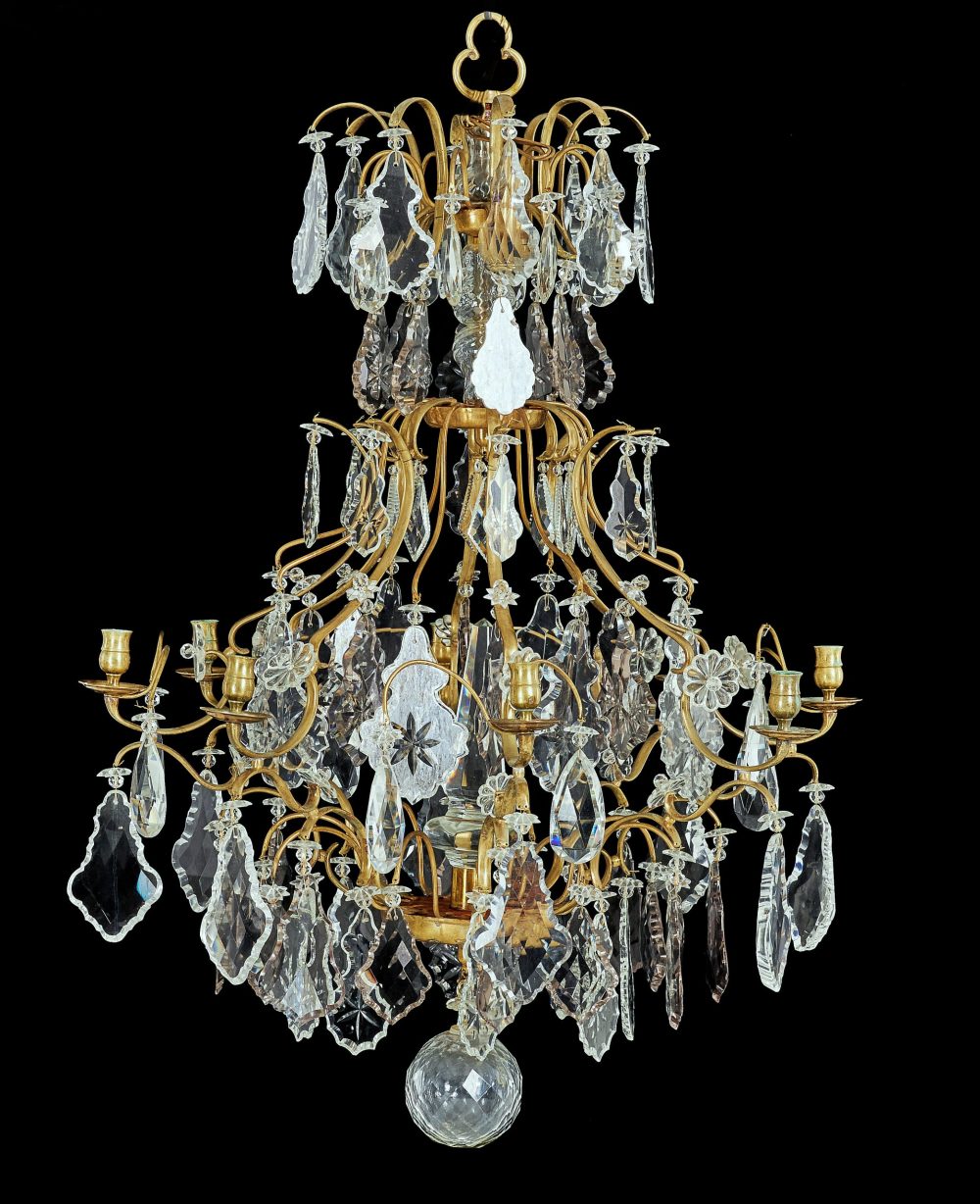 Kristalllüster Kronleuchter Lüster Barock Louis XV 18.Jh.  H. 94, D. 68 cm