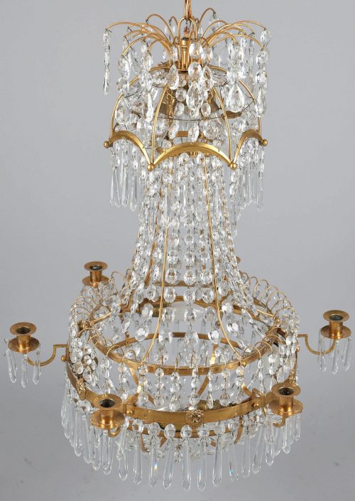 Alternative view of Kristalllüster Kronleuchter Lüster Klassizismus Schweden um 1800 Louis XVI   H.75 cm; D. 56 cm