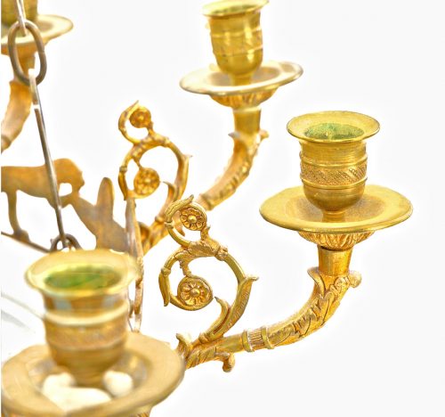 Alternative view of Kronleuchter Deckenlampe 10-armig Empire um 1820   H.90 cm; D.60 cm  Nachträglich elektrifiziert