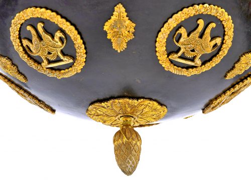 Kronleuchter Deckenlampe 10-armig Empire um 1820 H.90 cm; D.60 cm Nachträglich elektrifiziert