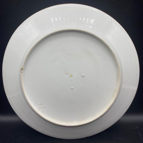 Teller Porzellan mit vornehmer Gesellschaft zu Pferde Rußland Empire 1815-1820 Kaiserliche Porzellanmanufaktur St. Petersburg Alexander I. Monogrammiert Sw für Jacques François Joseph Swebach-Desfontaines