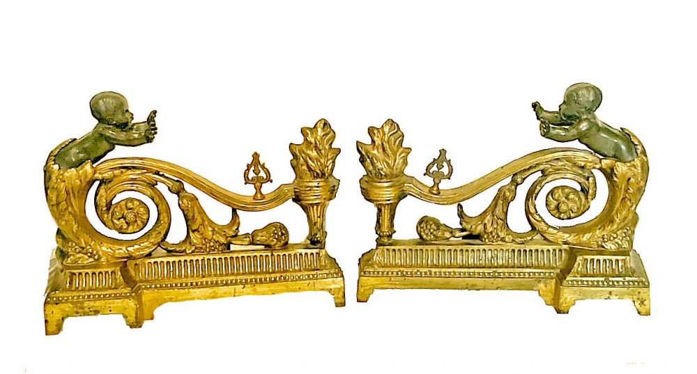 Kaminböcke Klassizismus Frankreich Louis XVI um 1790  34 cm x 26 cm