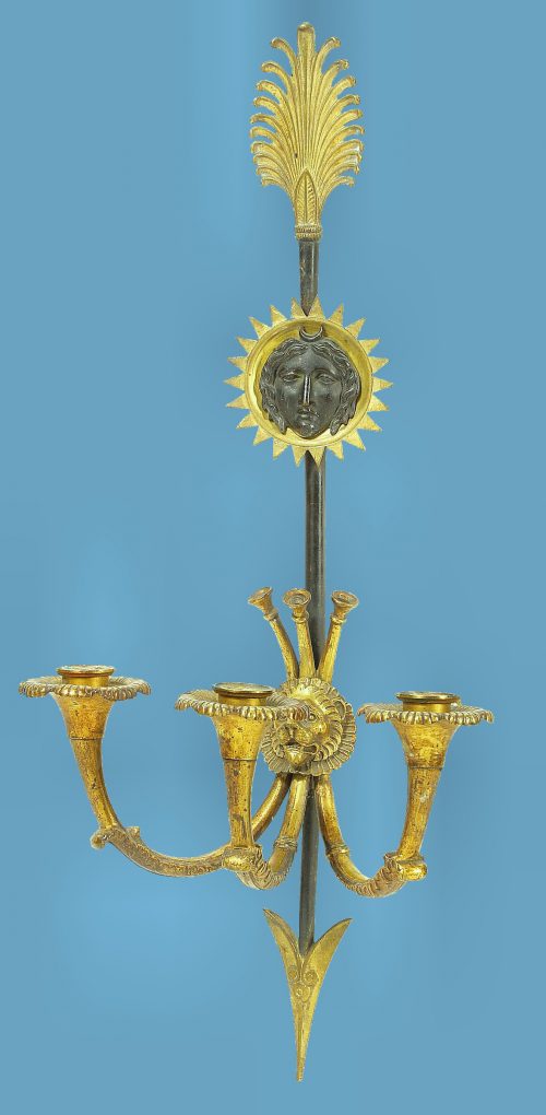Wandlampen Empire Appliken Appliques "à la fleche" Frankreich Paris um 1810 Claude Galle 1756-1815 für das Château de Fontainebleau und das Speisezimmer des Grand Trianon Versailles