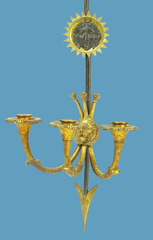 Wandlampen Empire Appliken Appliques "à la fleche" Frankreich Paris um 1810 Claude Galle 1756-1815 für das Château de Fontainebleau und das Speisezimmer des Grand Trianon Versailles