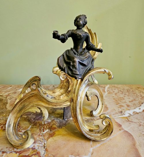 Kaminböcke Rokoko Frankreich Louis XV Chenets um 1750 Jacques Caffieri attr.