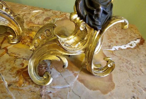 Kaminböcke Rokoko Frankreich Louis XV Chenets um 1750 Jacques Caffieri attr.