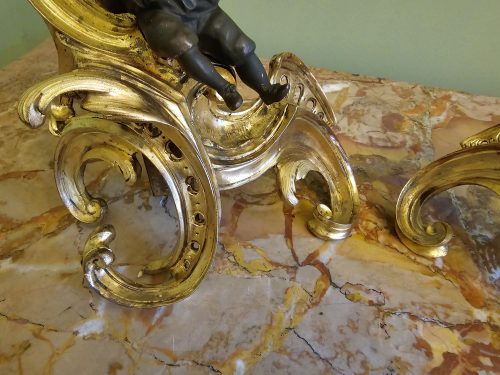 Kaminböcke Rokoko Frankreich Louis XV Chenets um 1750 Jacques Caffieri attr.