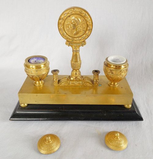 Schreibzeug Empire Frankreich um 1810 L. 23,5 cm, T. 10 cm, H. 18 cm