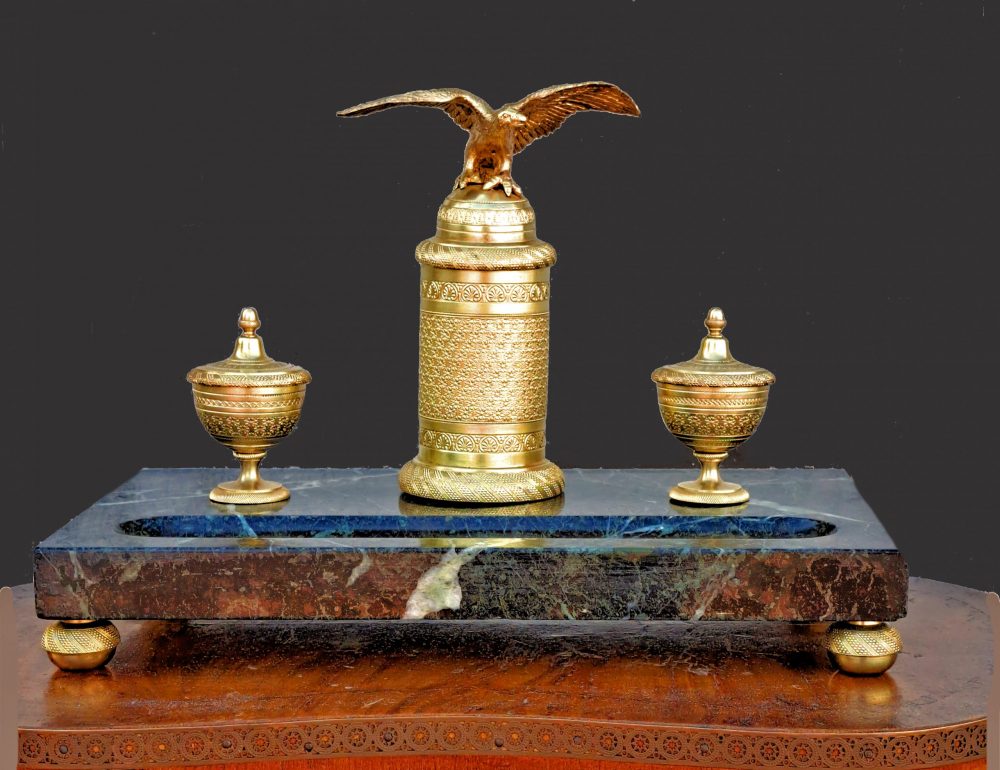 Schreibzeug Frankreich Empire um 1800  L.  35 cm, T. 20 cm, H.  22,5 cm