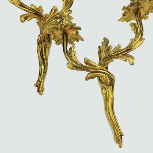 Alternative view of Appliken Wandlampen Rokoko Frankreich Louis XV 19.Jh.  H. 39 cm