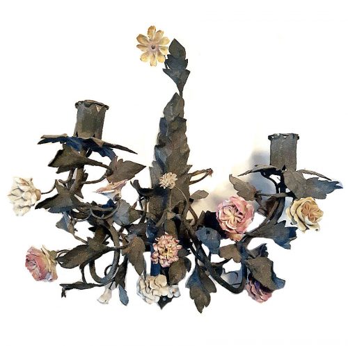 Wandlampen Appliken Rokoko Frankreich Louis XV um 1760 Porzellanblüten H. 30 cm