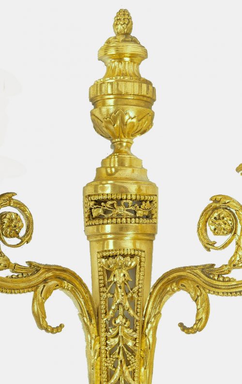 Appliken Wandlampen Klassizismus Frankreich Louis XVI Directoire um 1790 H. 36 cm, Br. 26 cm, T. 14 cm