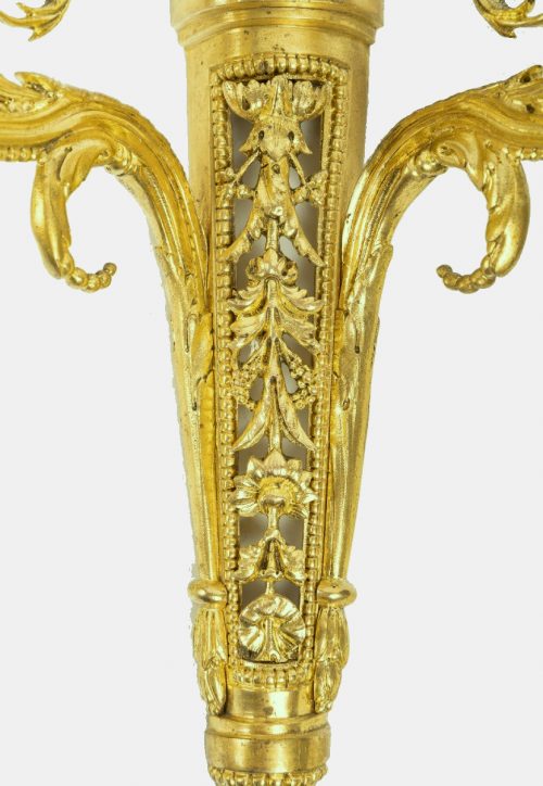 Appliken Wandlampen Klassizismus Frankreich Louis XVI Directoire um 1790 H. 36 cm, Br. 26 cm, T. 14 cm
