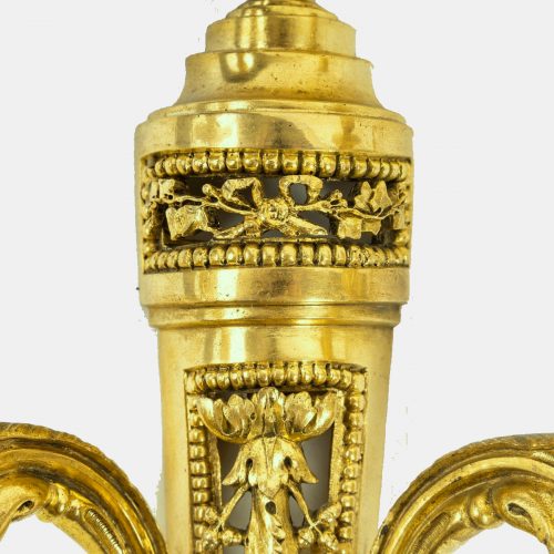 Appliken Wandlampen Klassizismus Frankreich Louis XVI Directoire um 1790 H. 36 cm, Br. 26 cm, T. 14 cm