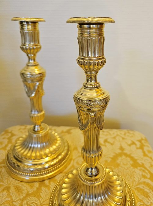 Kerzenständer Paar Klassizismus Louis XVI Frankreich um 1790 H. 27,5 cm