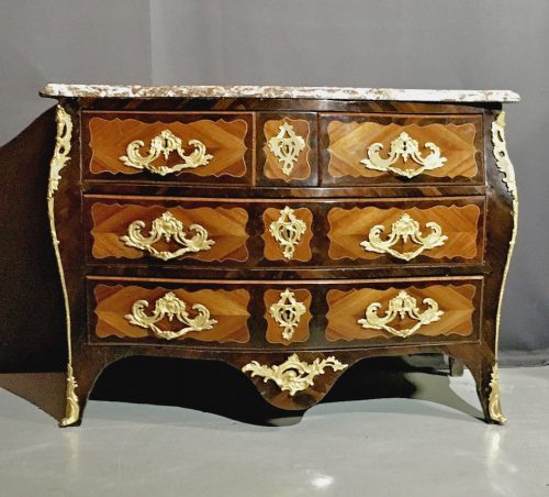 Kommode Rokoko Frankreich Louis XV Barock um 1760 gestempelt P ROUSSEL PIERRE ROUSSEL 1732-1782 Maître 21.August 1745