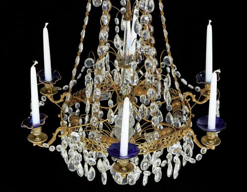 Lüster Kristalllüster Kronleuchter Klassizismus Louis XVI Schweden 19.Jh. H. 80 cm, D. 60 cm