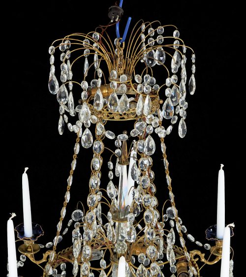 Lüster Kristalllüster Kronleuchter Klassizismus Louis XVI Schweden 19.Jh. H. 80 cm, D. 60 cm