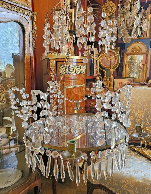 Alternative view of Kristalllüster Lüster Kronleuchter Klassizismus Schweden Louis XVI 19.Jh.   H. 59 cm, D. 57,5 cm