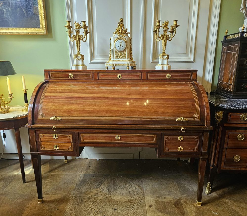 Zylinderbüro Rollsekretär Zylinderschreibtisch Klassizismus Frankreich Louis XVI um 1770 gestempelt N. PETIT