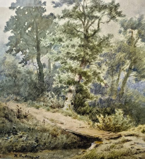 Heinrich Hartung 1851-1919 "Im Niederwald" signiert und datiert