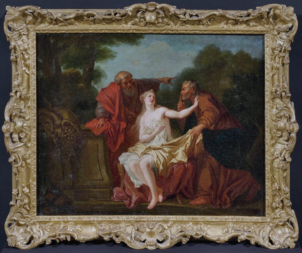 Louis de Silvestre (* 23. Juni 1675 in Sceaux; † 11. April 1760 in Paris)  Susanna und die beiden Alten - Expertise François Marandet London
