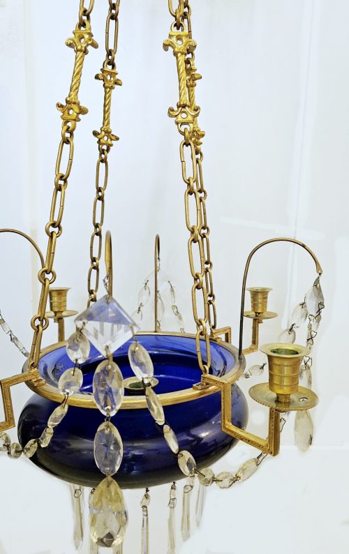 Alternative view of Kristallüster Lüster Ampel wohl Rußland um 1800