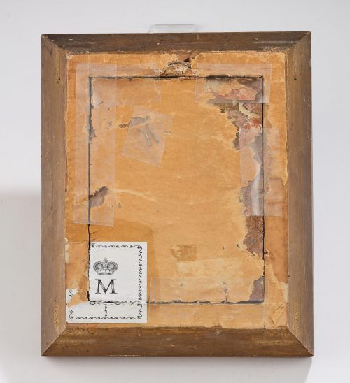 Carl Friedrich Heinzmann (1795 Stuttgart-1846 München) Porzellan-Bildplatte wohl Porzellanmanufaktur Nymphenburg - Signiert auf dem Stein in der Mitte