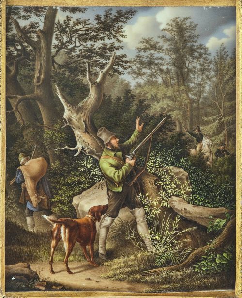 Alternative view of Carl Friedrich Heinzmann (1795 Stuttgart-1846 München)  Porzellan-Bildplatte wohl Porzellanmanufaktur Nymphenburg -  Signiert auf dem Stein in der Mitte