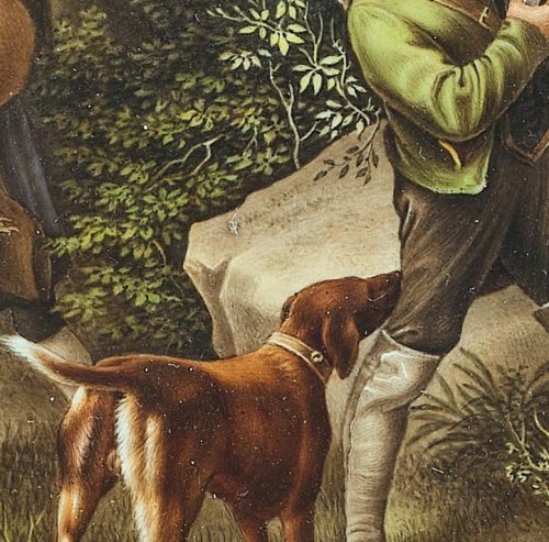 Carl Friedrich Heinzmann (1795 Stuttgart-1846 München) Porzellan-Bildplatte wohl Porzellanmanufaktur Nymphenburg - Signiert auf dem Stein in der Mitte