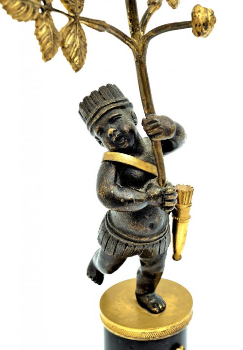 Kerzenständer Kerzenhalter Kandelaber Allegorie Amerika Schweden Empire um 1800 H. 30 cm