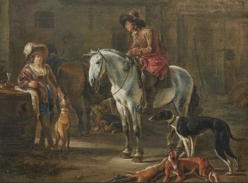 Hendrick Verschuring (1627 Gorinchem - 1690 Dordrecht) „Die Ruhe nach der Jagd"