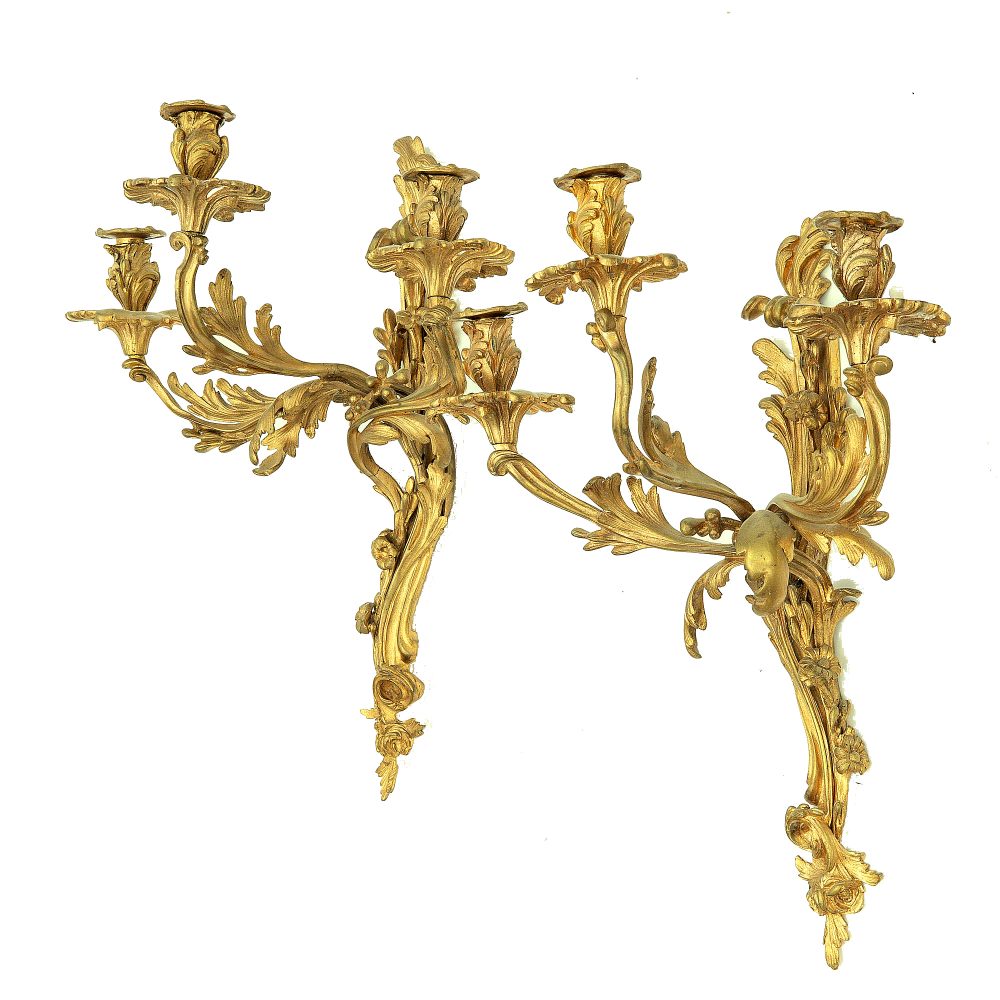Wandlampen Appliken Frankreich Louis XV 19.Jh.   H. 60 cm (!!!)