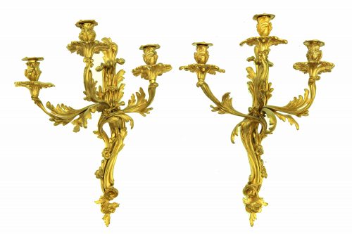 Alternative view of Wandlampen Appliken Frankreich Louis XV 19.Jh.   H. 60 cm (!!!)