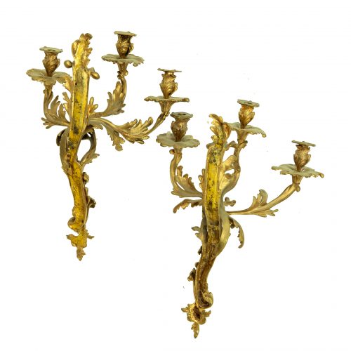 Wandlampen Appliken Frankreich Louis XV 19.Jh. H. 60 cm (!!!)