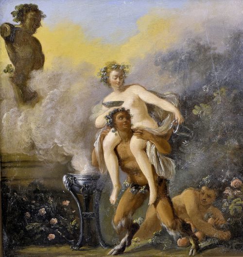 Alternative view of Jacques-Philippe Caresme (1734 Paris-1796 ebenda)  Pan mit Nymphe - Originaler, geschnitzter Eichengoldrahmen der Zeit  - Expertise Francois Marandet, London