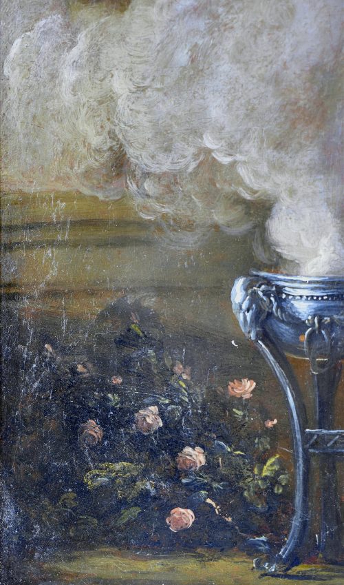 Jacques-Philippe Caresme (1734 Paris-1796 ebenda) Pan mit Nymphe - Originaler, geschnitzter Eichengoldrahmen der Zeit - Expertise Francois Marandet, London