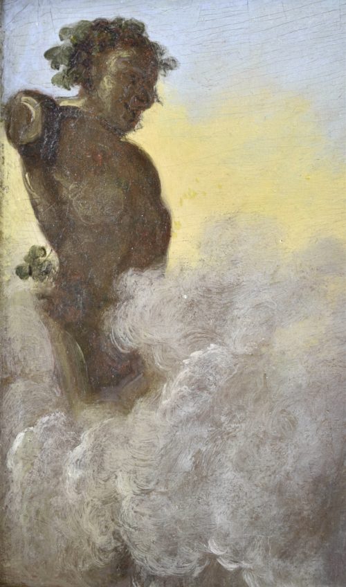 Jacques-Philippe Caresme (1734 Paris-1796 ebenda) Pan mit Nymphe - Originaler, geschnitzter Eichengoldrahmen der Zeit - Expertise Francois Marandet, London