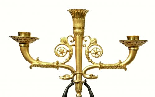 Kandelaber Girandolen Paar Karyatiden Empire um 1820 H. 49 cm, Br. 28,5 cm