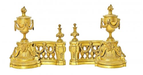 Kaminböcke Klassizismus Frankreich  Louis XVI um 1790   H. 33 cm, L. 33 cm