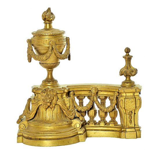 Alternative view of Kaminböcke Klassizismus Frankreich  Louis XVI um 1790   H. 33 cm, L. 33 cm