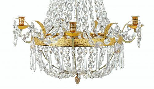 Alternative view of Lüster Kristalllüster Kronleuchter Empire um 1810  H. 60 cm, D. 49 cm