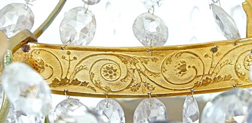 Lüster Kristalllüster Kronleuchter Empire um 1810 H. 60 cm, D. 49 cm