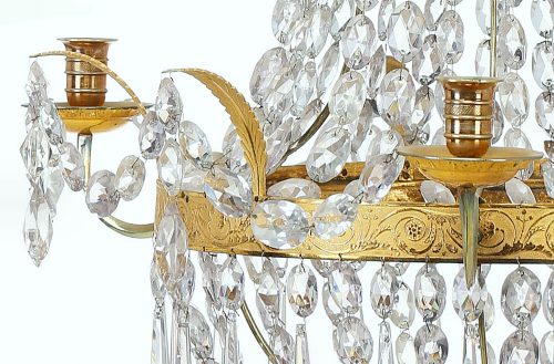 Lüster Kristalllüster Kronleuchter Empire um 1810 H. 60 cm, D. 49 cm