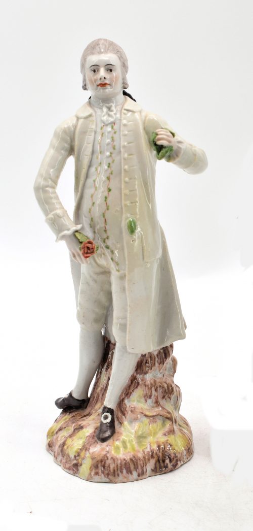 Frühling aus einer Serie von Jahreszeitenfiguren Wallendorf Porzellan um 1780 Modelleur Johann Heinrich Haag attr.  H. 28,5 cm
