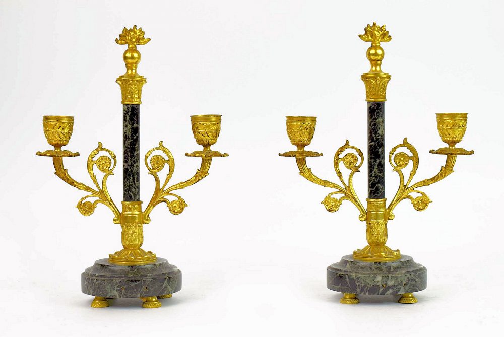 Kerzenständer Kandelaber Empire um 1800  H. 27 cm, Br. 19 cm