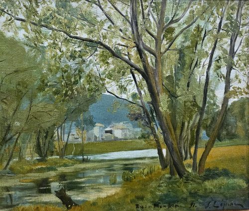 STANISLAS VICTOR ÉDOUARD LEPINE 1835 Caen - 1892 Paris BOIS À MOUDON, 1891 - Provenienz: Collection Dr. Jean Michaux - Expertise René Millet, Paris