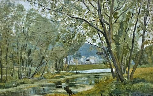 Alternative view of STANISLAS VICTOR ÉDOUARD LEPINE 1835 Caen - 1892 Paris  BOIS À MOUDON, 1891 - Provenienz: Collection Dr. Jean Michaux - Expertise René Millet, Paris