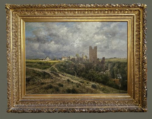 HEINRICH HARTUNG (1851-1919) Die Löwenburg in Monreal 93,5 x 133 cm Signiert und datiert rechts unten: H. Hartung 93. Im Originalrahmen Ein Hauptwerk des Malers.