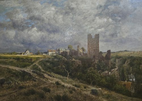 HEINRICH HARTUNG (1851-1919) Die Löwenburg in Monreal 93,5 x 133 cm Signiert und datiert rechts unten: H. Hartung 93. Im Originalrahmen Ein Hauptwerk des Malers.